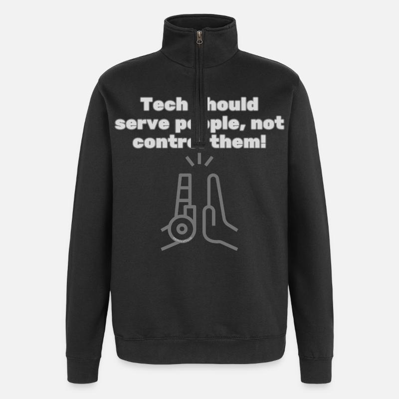 Tech should serve people - #EthicalTech Statement - Quarter-Zip Sweatshirt - black