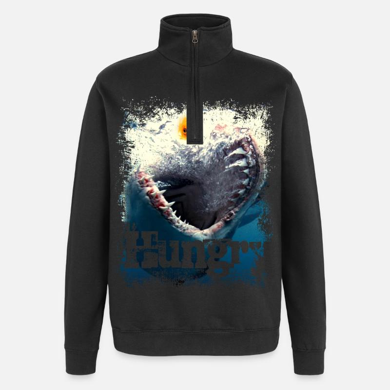 Hungriger Moment - Quarter-Zip-Sweatshirt - Schwarz