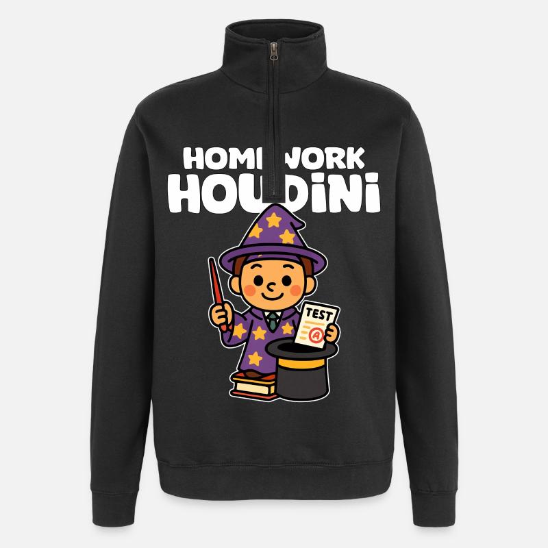 DEVOIRS HOUDINI - CADEAU ENSEIGNANT - Sweat à zip 1/4 - noir
