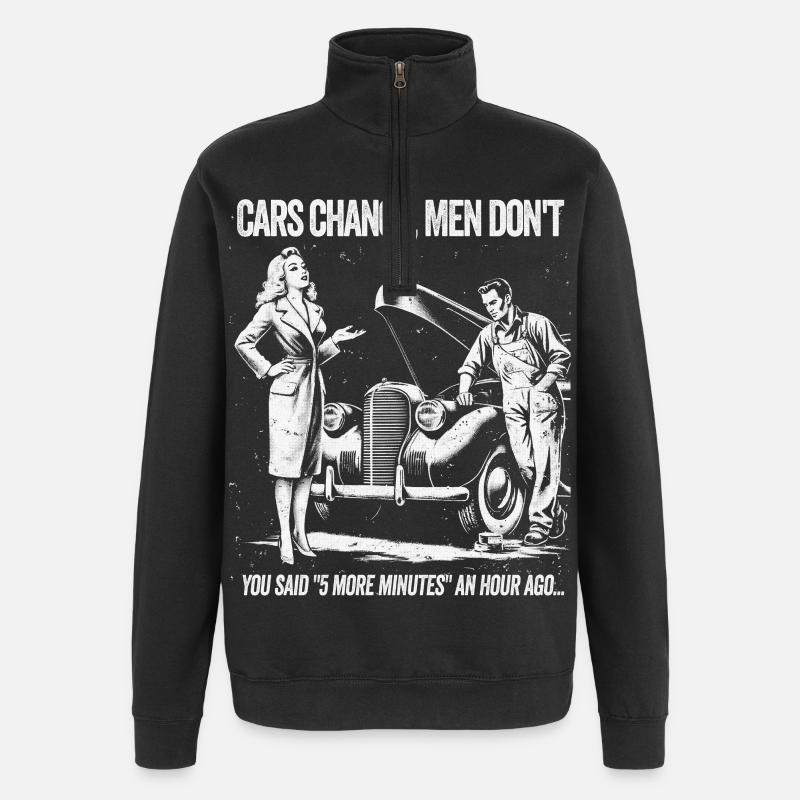 Oldtimer Romantik T-Shirt - Quarter-Zip-Sweatshirt - Schwarz