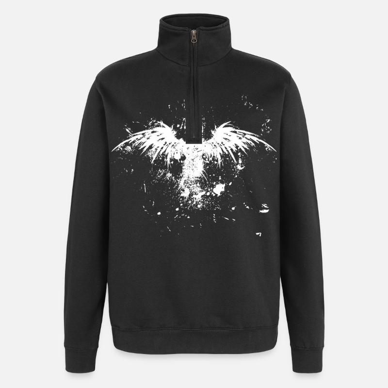 Grunge Eagle Rise - Quarter-Zip Sweatshirt - black
