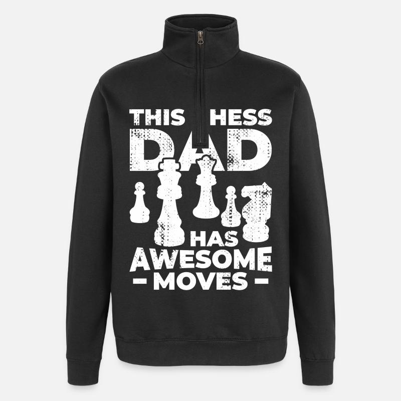 Père d’échecs - Sweat à zip 1/4 - noir