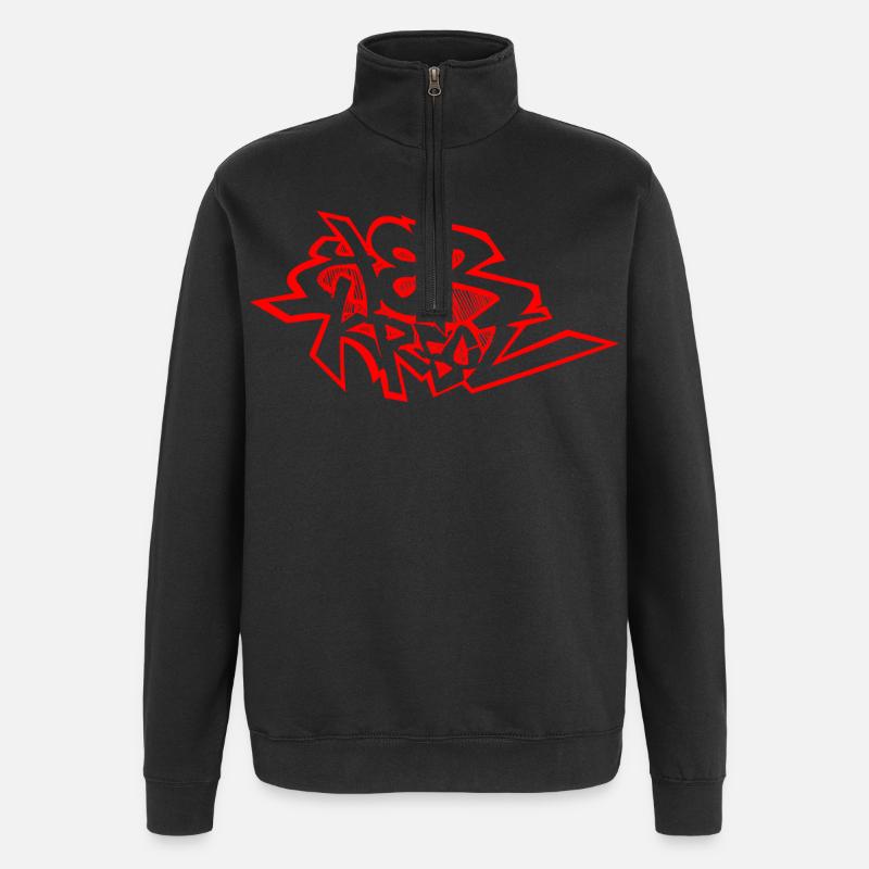 Graffiti 974 Ker Kreol - Red - Quarter-Zip Sweatshirt - black