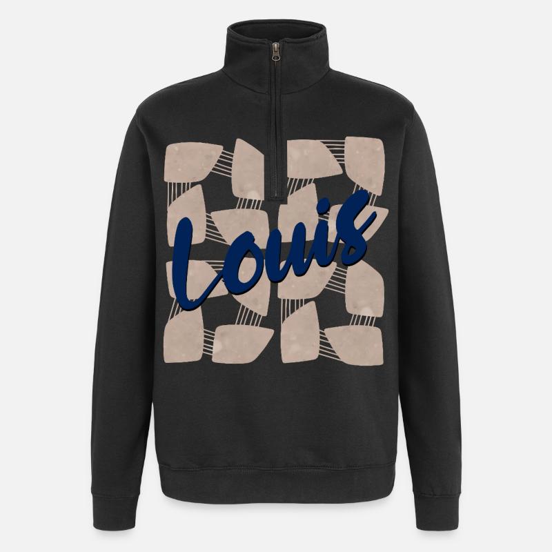 NAMENSGESCHENKE NAME LOUIS - Quarter-Zip-Sweatshirt - Schwarz