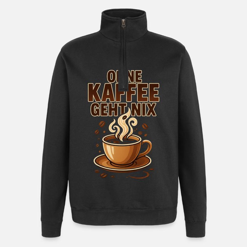 Ohne Kaffee geht nix Kaffeeliebhaber & Kaffeefans - Quarter-Zip-Sweatshirt - Schwarz
