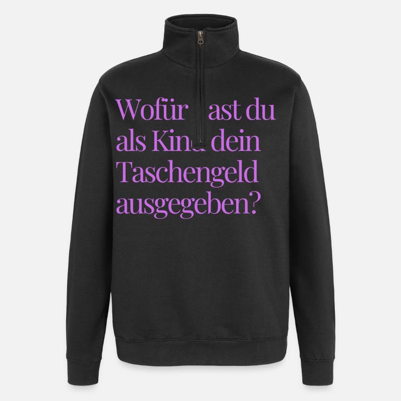 Check-in Frage Nr. 4 - Quarter-Zip-Sweatshirt - Schwarz