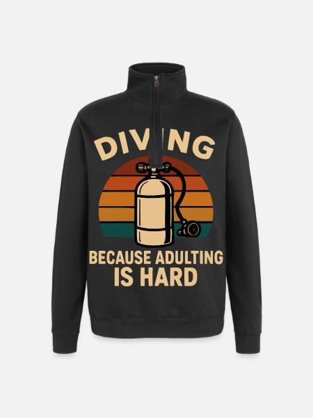 Diving Escape – When adulthood is annoying - Quarter-Zip Sweatshirt - black