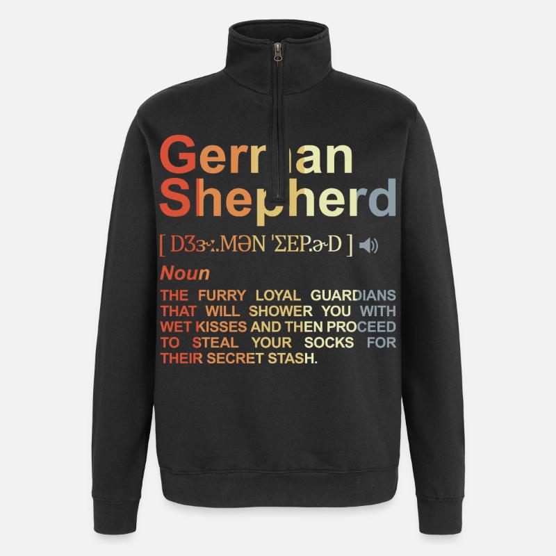 Wörterbuch Deutscher Schäferhund - Quarter-Zip-Sweatshirt - Schwarz