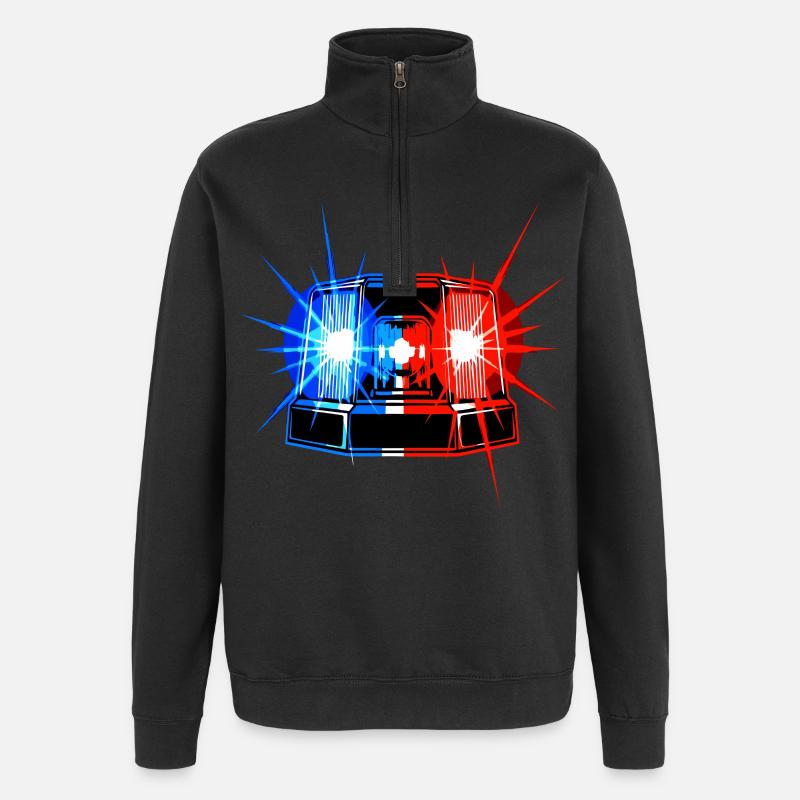 Blue Light Siren – Emergency Warning System - Quarter-Zip Sweatshirt - black