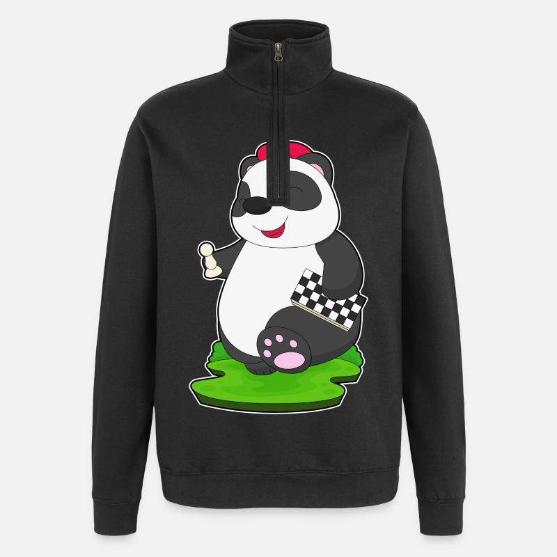 Panda Chess Piece Échiquier - Sweat à zip 1/4 - noir