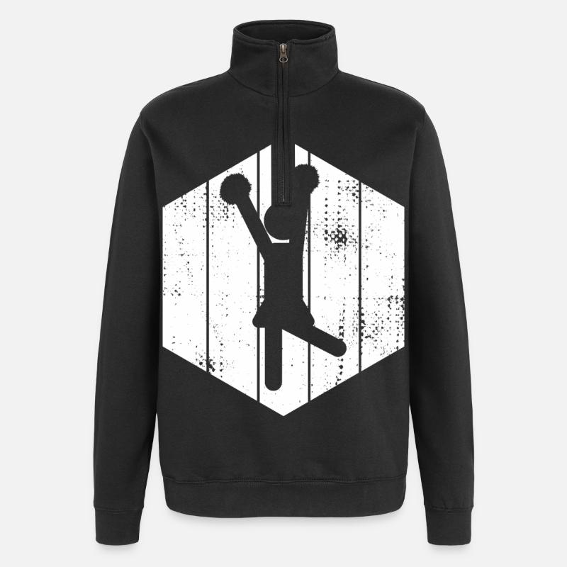 Lustige Cheerleader Strichmännchen - Quarter-Zip-Sweatshirt - Schwarz