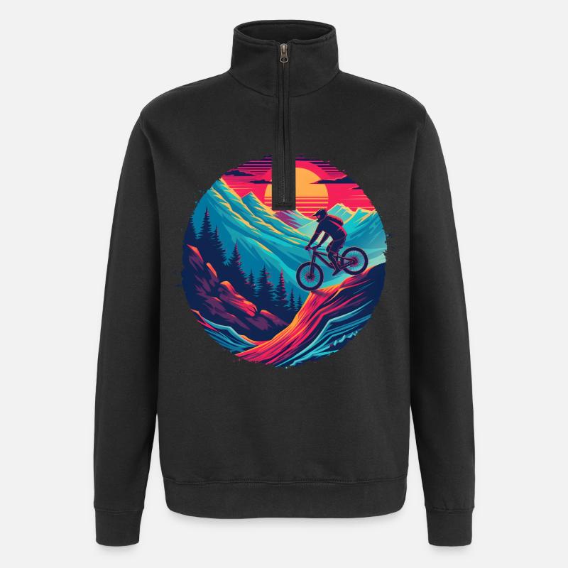 VTT à l’ancienne - Sweat à zip 1/4 - noir