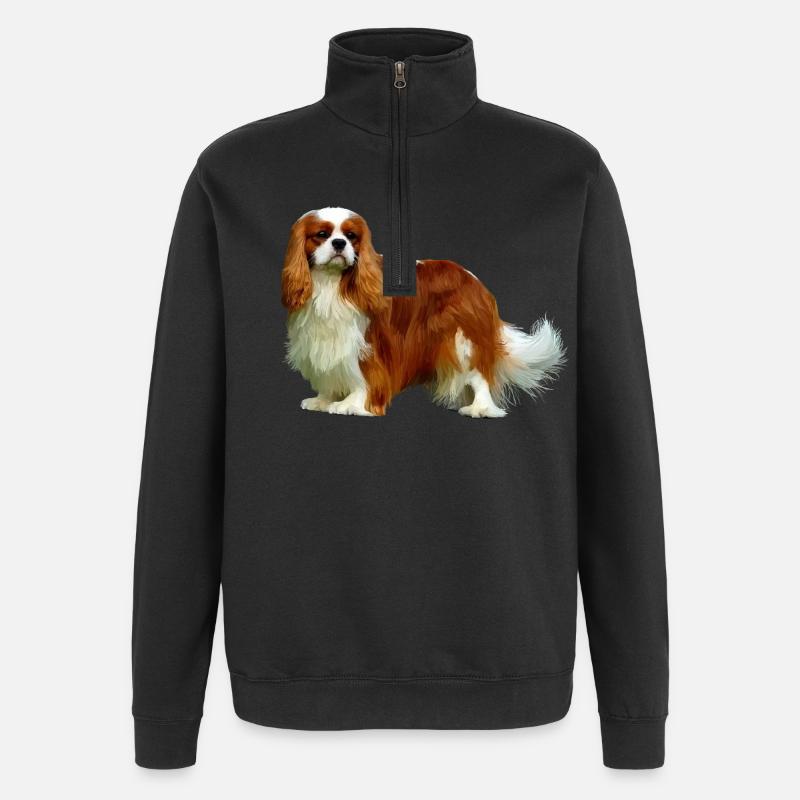 Cavalier King Charles Spaniel - Quarter-Zip Sweatshirt - black