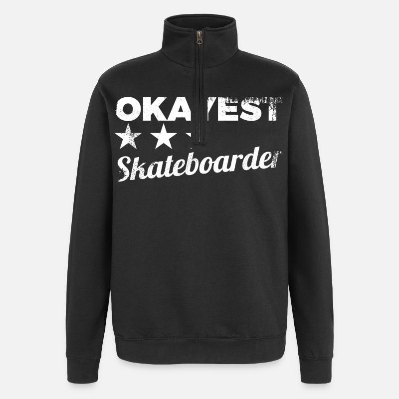 Average skateboarder - Quarter-Zip Sweatshirt - black