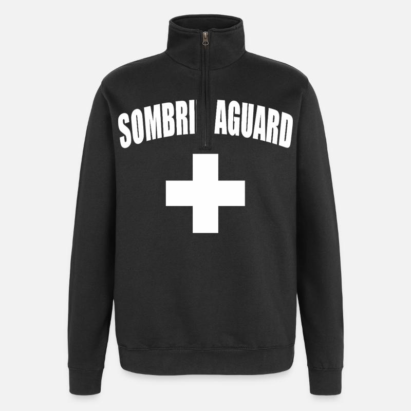 Wachschirm, Rettungsschwimmer - Quarter-Zip-Sweatshirt - Schwarz