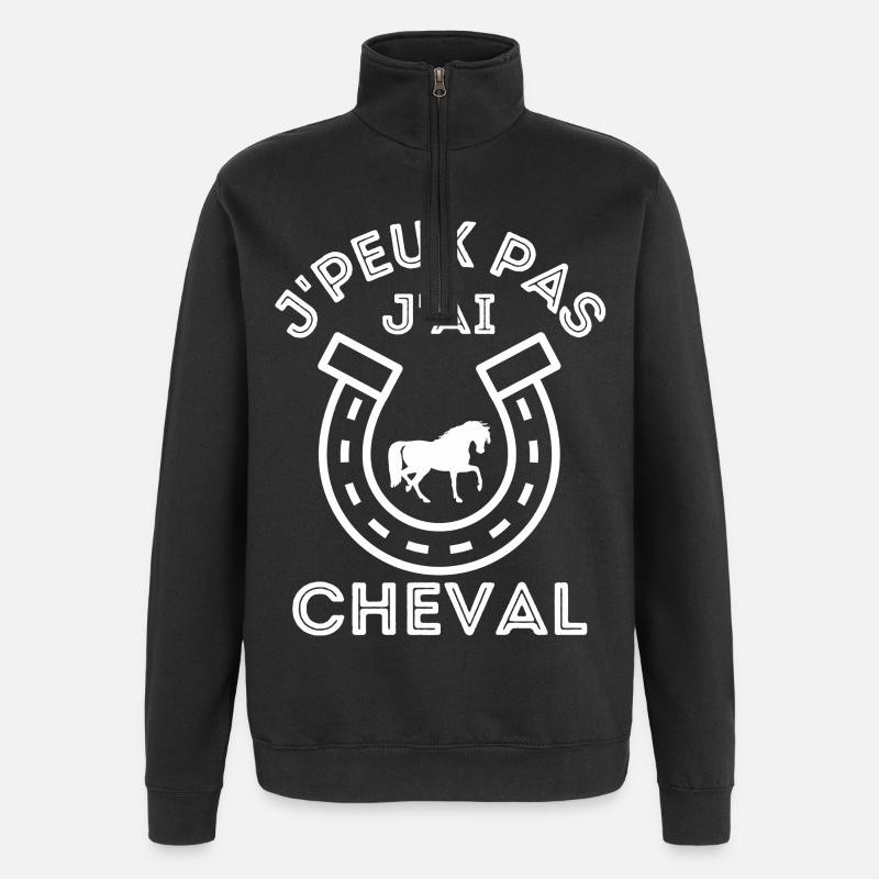 Reiten - Quarter-Zip-Sweatshirt - Schwarz