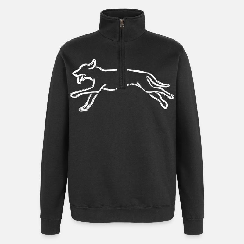 Hund - Quarter-Zip-Sweatshirt - Schwarz