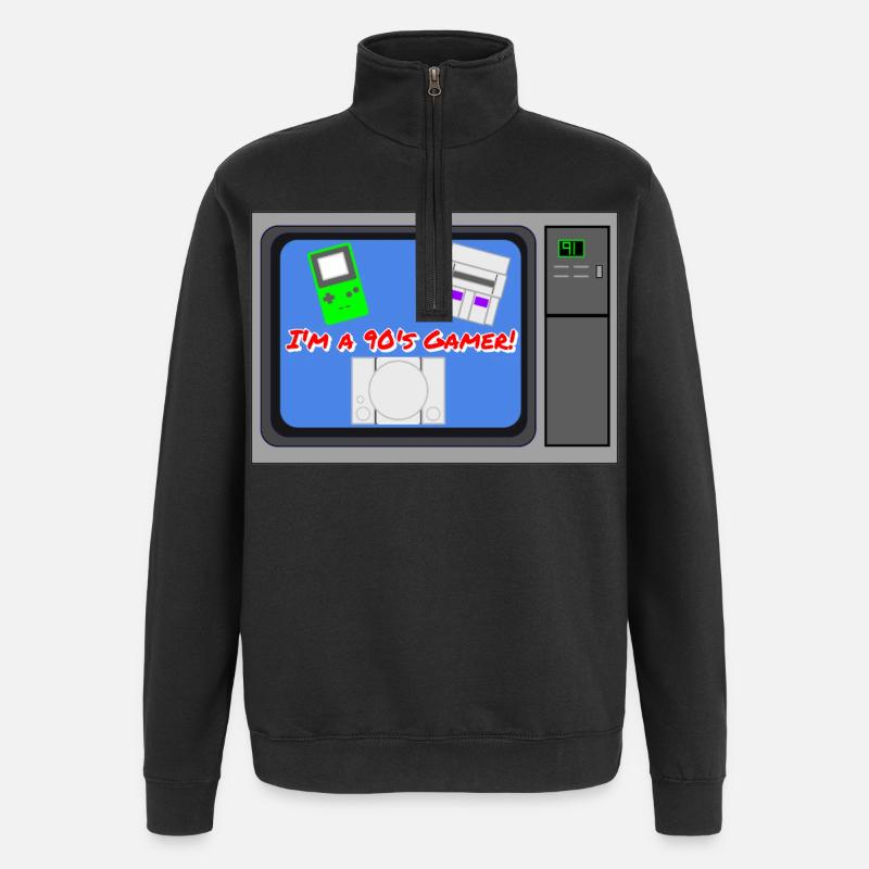Ich bin ein 90er-Jahre-Gamer - Quarter-Zip-Sweatshirt - Schwarz