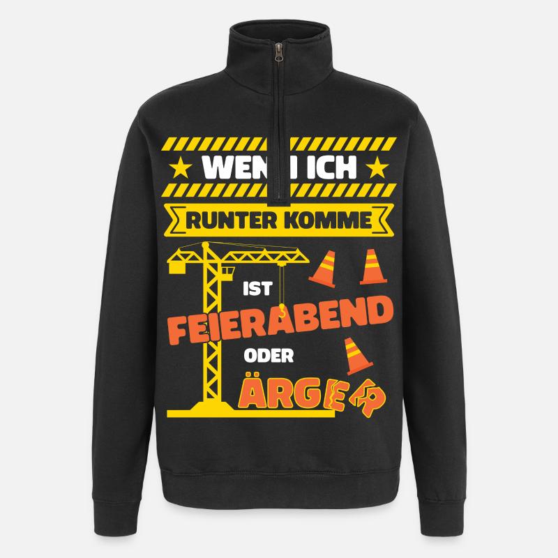 Kranfahrer Kranführer Spruch Feierabend Ärger - Quarter-Zip-Sweatshirt - Schwarz