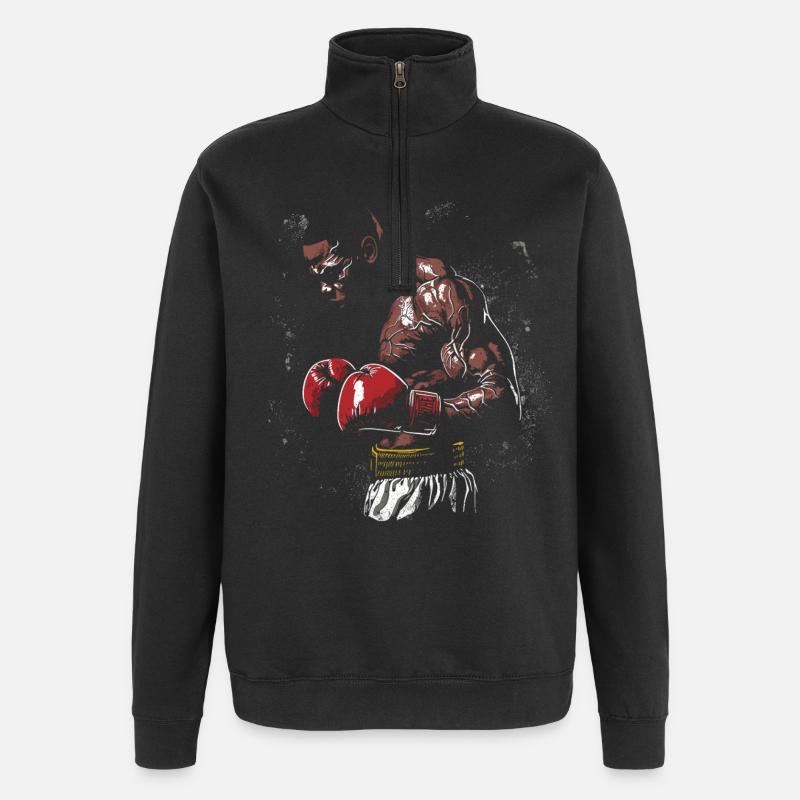 légende de la boxe - Sweat à zip 1/4 - noir