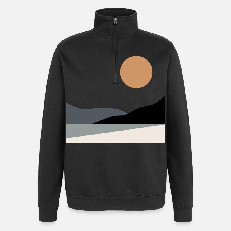 Abstrakte Landschaft - Quarter-Zip-Sweatshirt - Schwarz