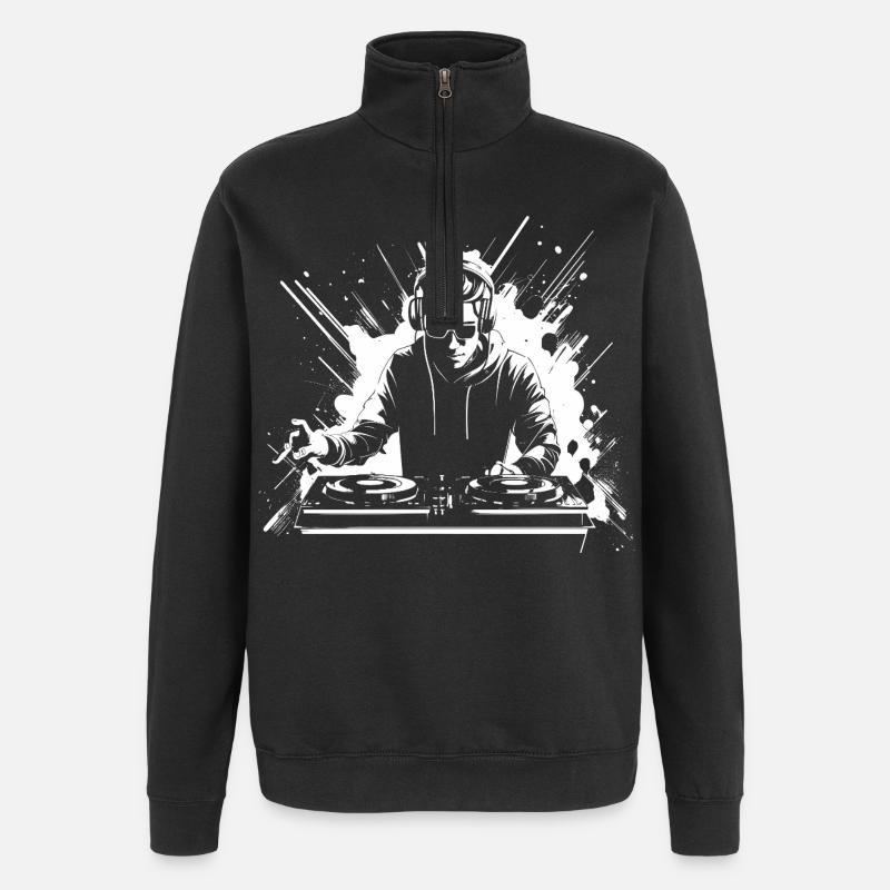 Dj Grafik - Quarter-Zip-Sweatshirt - Schwarz