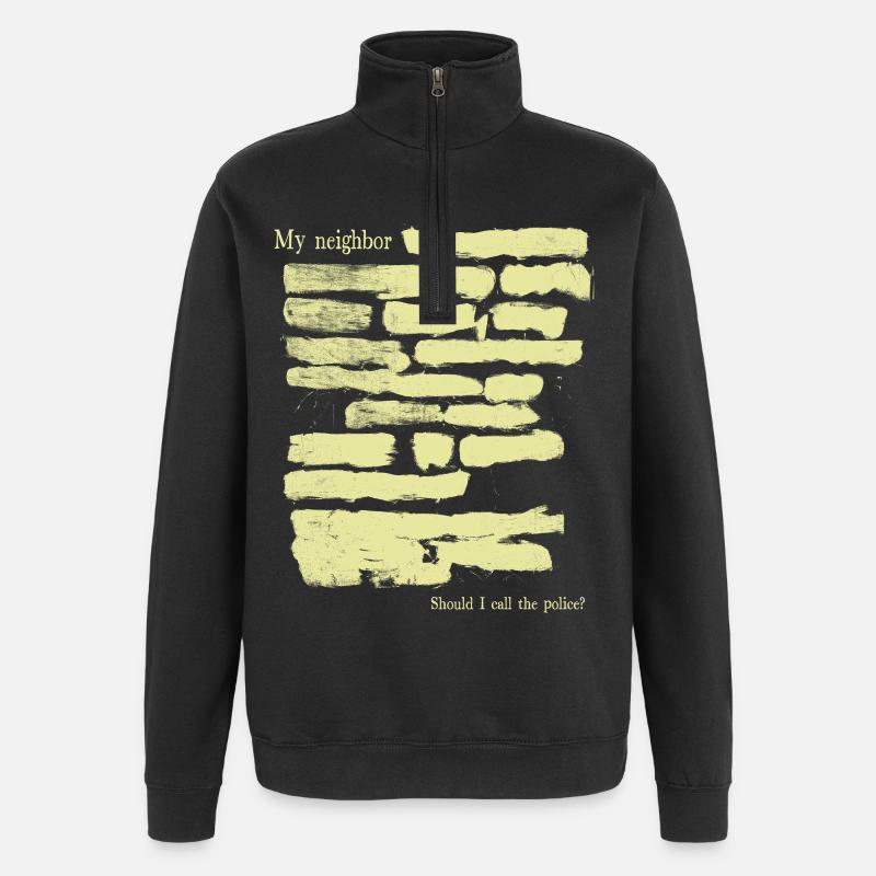 Urban Graffiti Wall Art Design - Quarter-Zip Sweatshirt - black