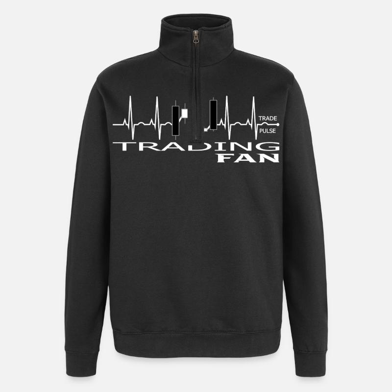 Conception de graphiques de trading Pulse - Sweat à zip 1/4 - noir