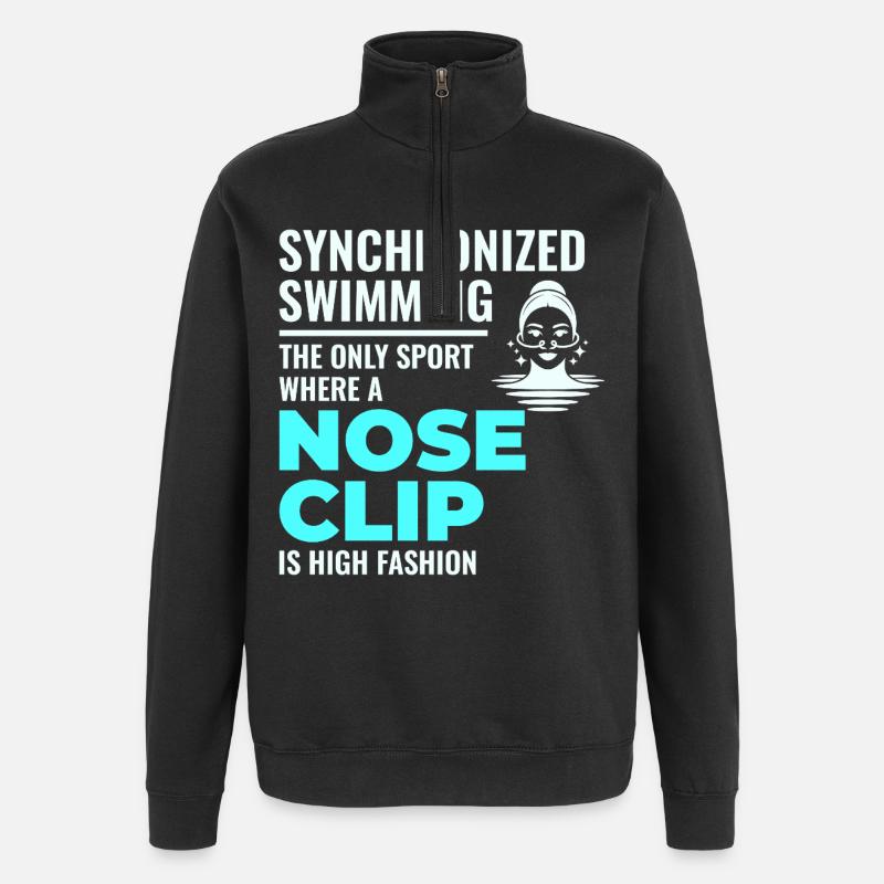 Synchronschwimmen Nasenklammer Mode - Quarter-Zip-Sweatshirt - Schwarz