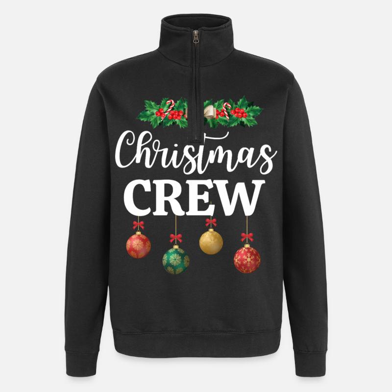 Weihnachts-Crew - Quarter-Zip-Sweatshirt - Schwarz