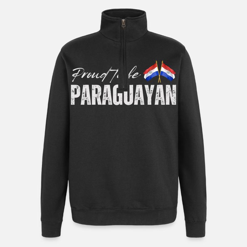 Fierté paraguayenne, drapeau paraguayen - Sweat à zip 1/4 - noir