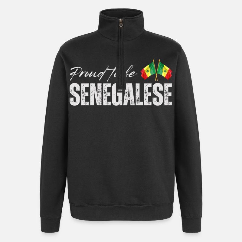 Senegalese pride, made in Senegal - Quarter-Zip Sweatshirt - black