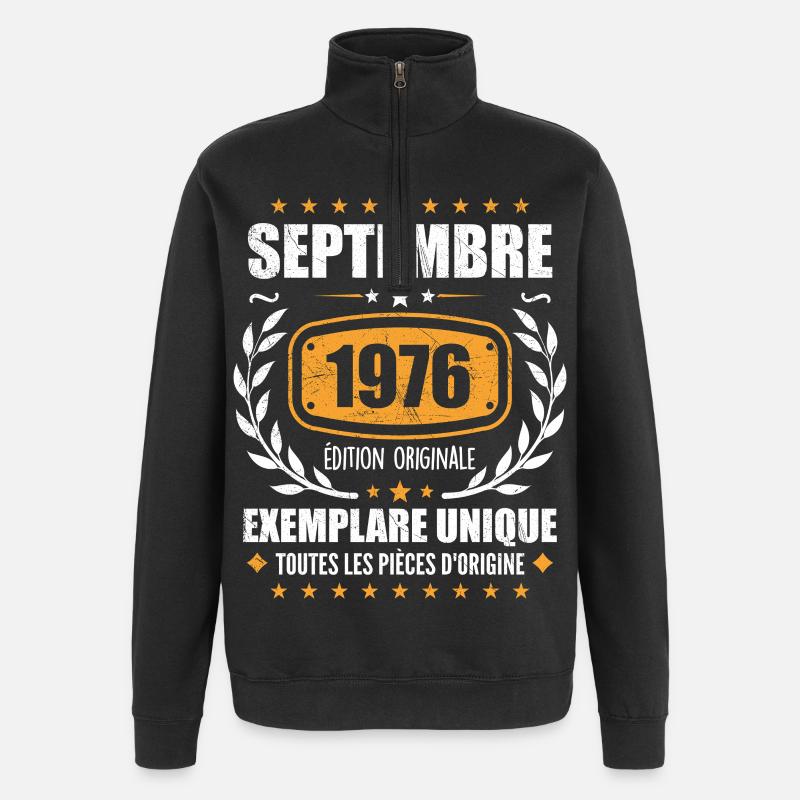 Septembre 1976 Exemplaire Unique - Septembre 1976 - Sweat à zip 1/4 - noir