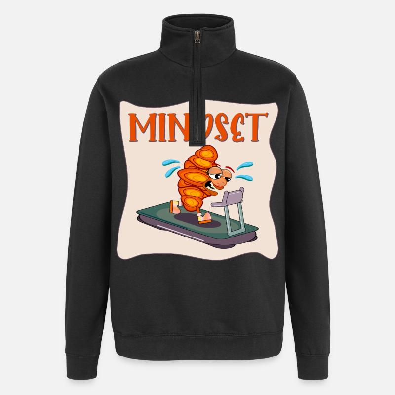 CROISSANT RUNNER DRÔLE D’ÉTAT D’ - Sweat à zip 1/4 - noir