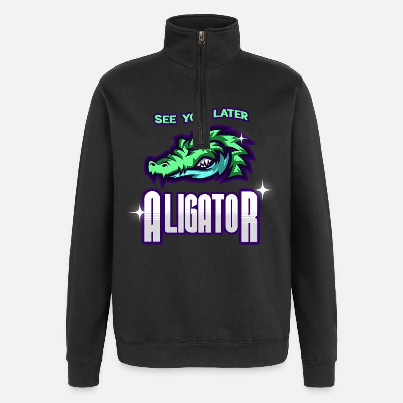 À plus tard Aligator - Sweat à zip 1/4 - noir