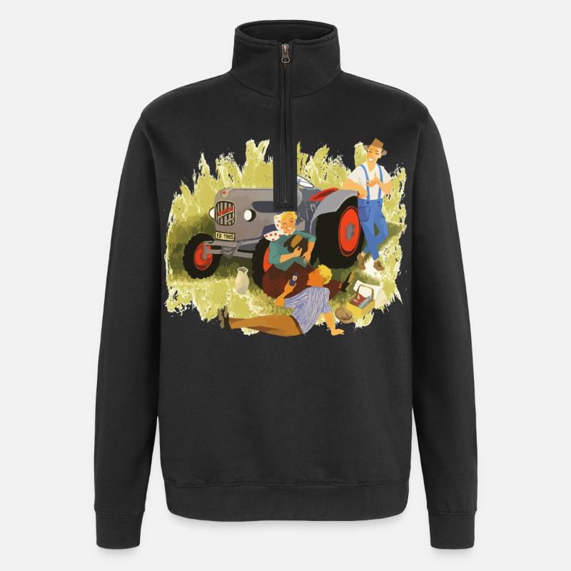 Roi des tracteurs - Sweat à zip 1/4 - noir