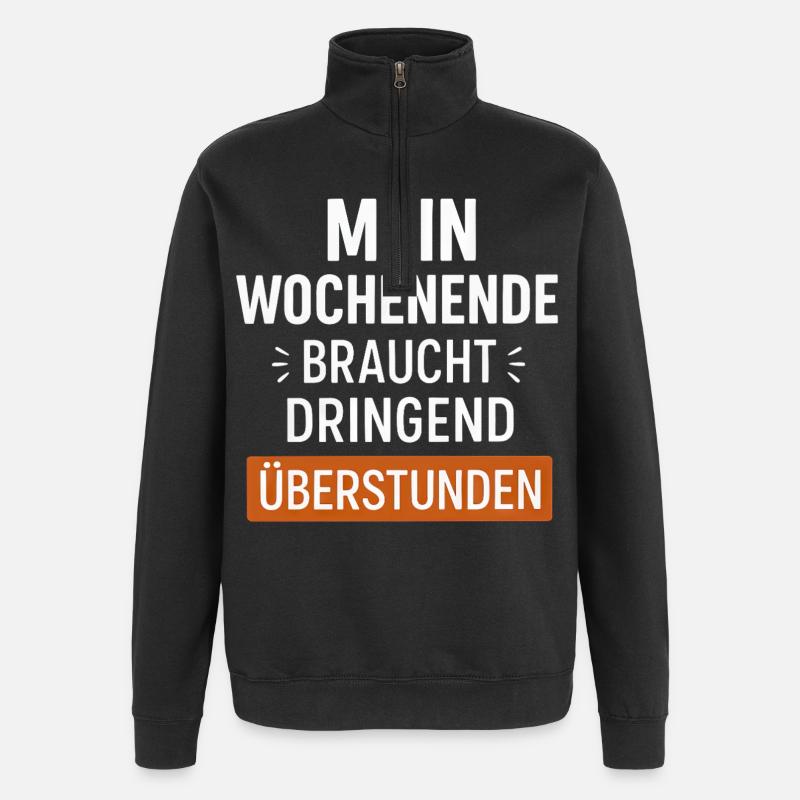 Drôle de dicton du week-end - Sweat à zip 1/4 - noir