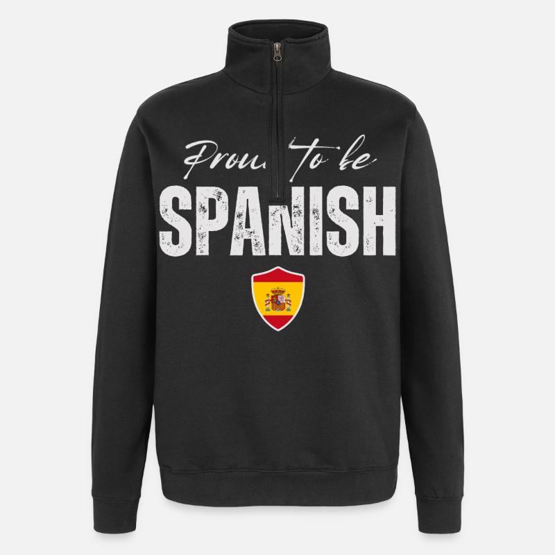 Fierté espagnole, j'aime l'Espagne - Sweat à zip 1/4 - noir