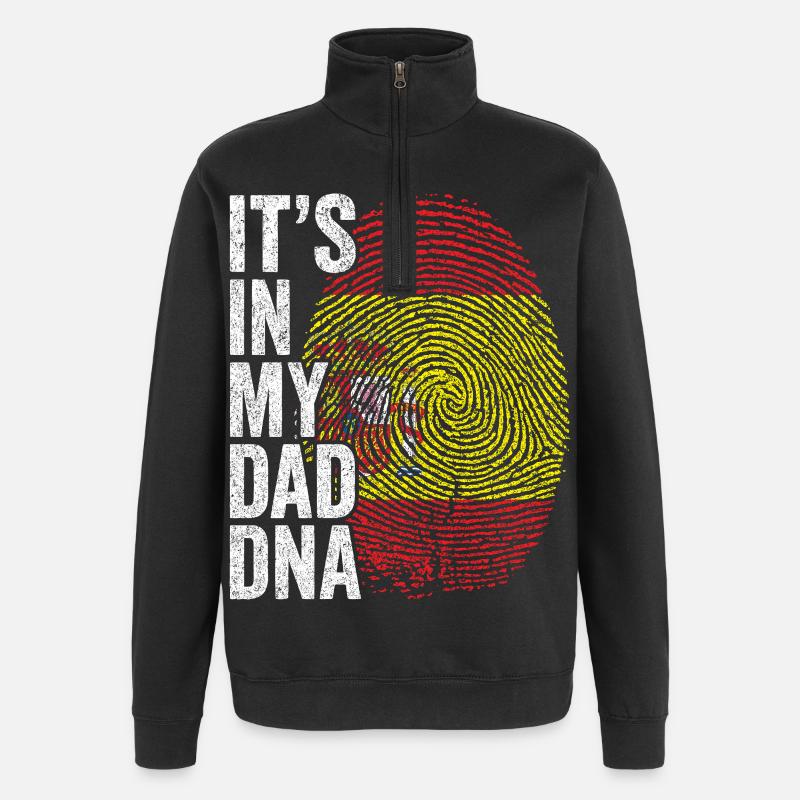 Drapeau Espagne Empreinte Papa Espagnol - Sweat à zip 1/4 - noir