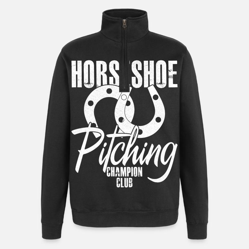 Lancer en fer à cheval - Sweat à zip 1/4 - noir