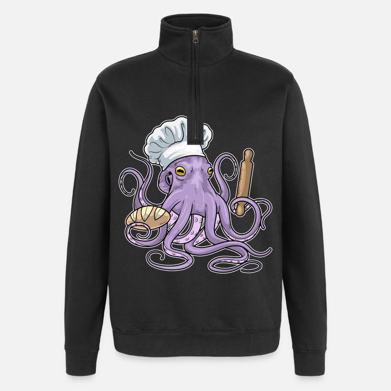 Octopus Baker Bread - Quarter-Zip Sweatshirt - black