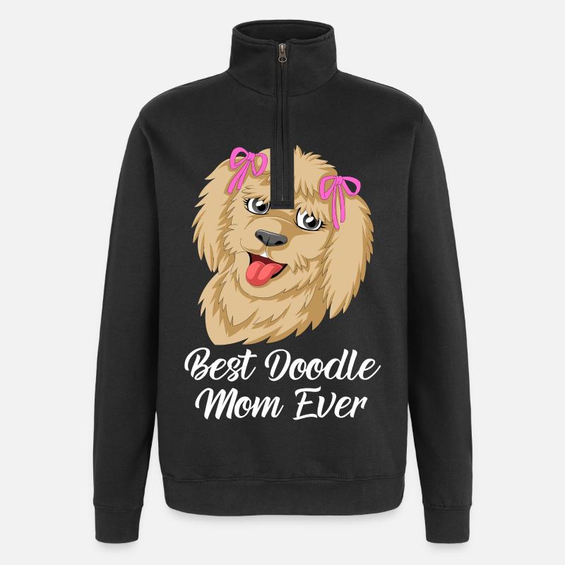 best doodle Mom ever - Quarter-Zip Sweatshirt - black