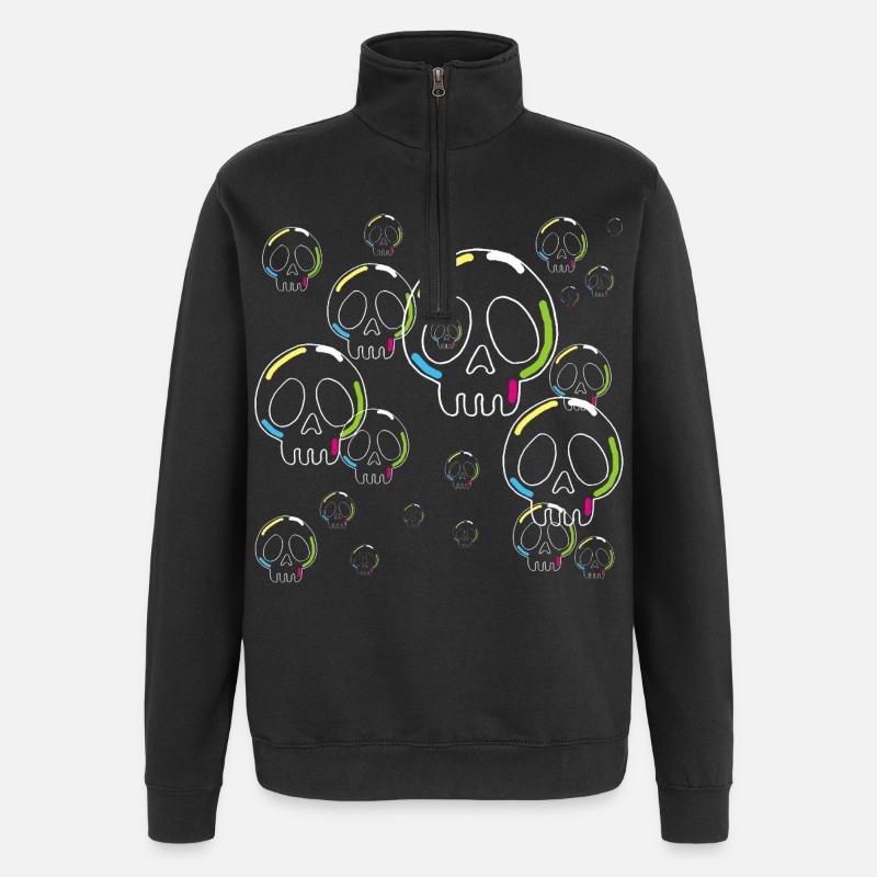 Seltsame Seifenschädel - Quarter-Zip-Sweatshirt - Schwarz