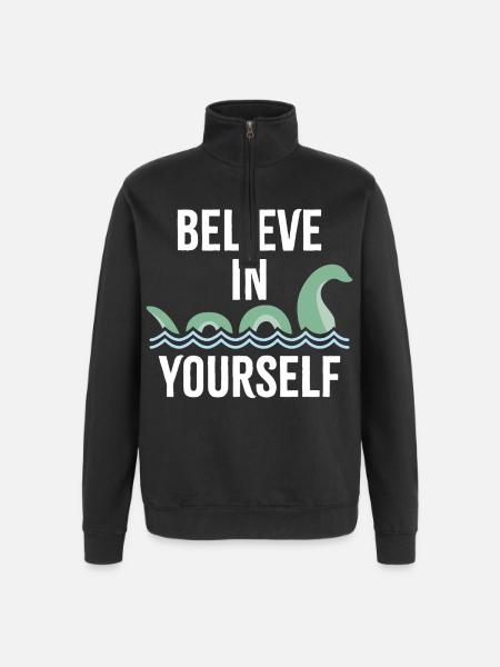 Croyez en vous - Sweat à zip 1/4 - noir