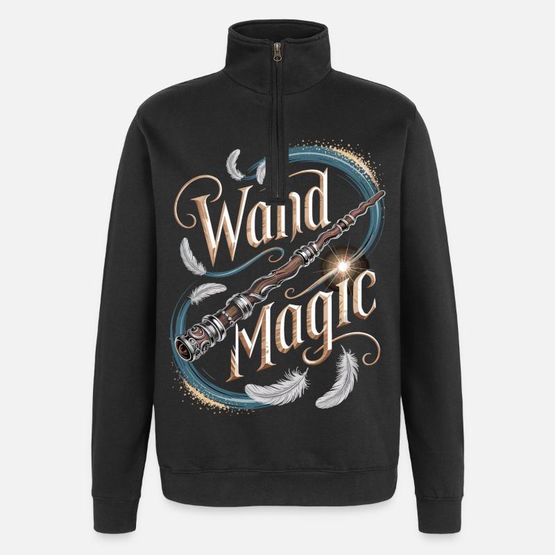 Wall Magic Wand Design - Quarter-Zip Sweatshirt - black