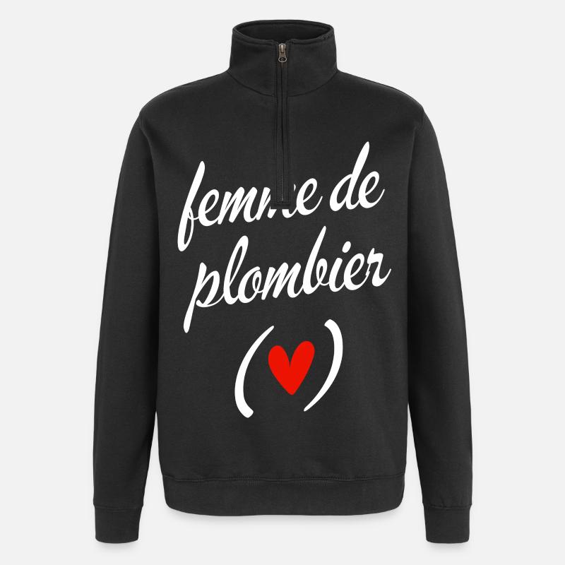 Klempnerfrau - Quarter-Zip-Sweatshirt - Schwarz