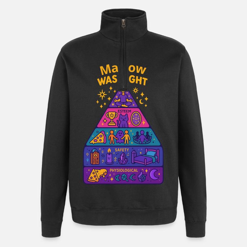 Maslow avait raison - Sweat à zip 1/4 - noir
