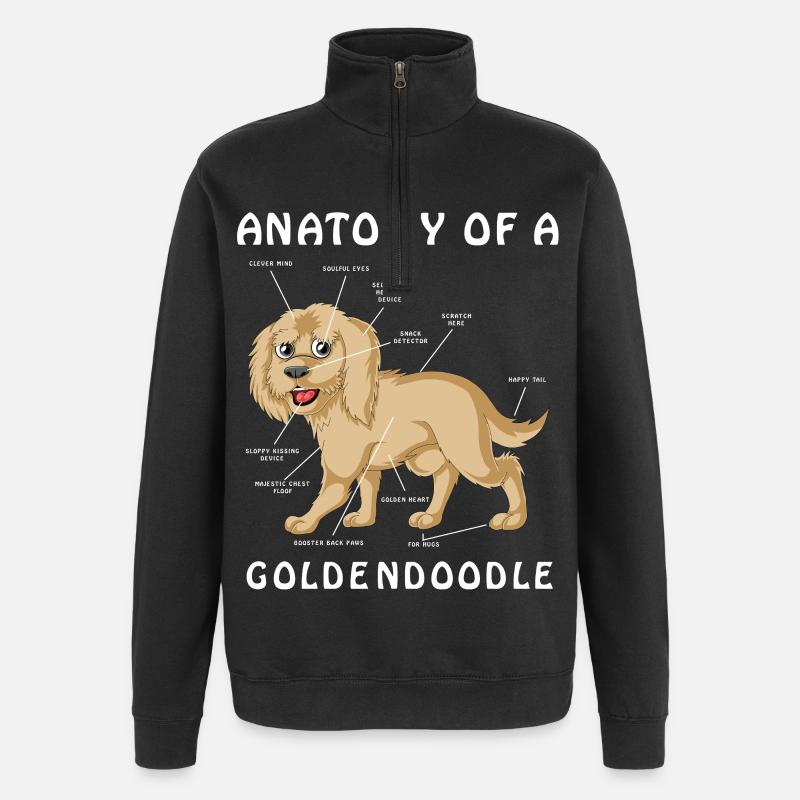 Anatomische Illustration Golden Doodle - Quarter-Zip-Sweatshirt - Schwarz