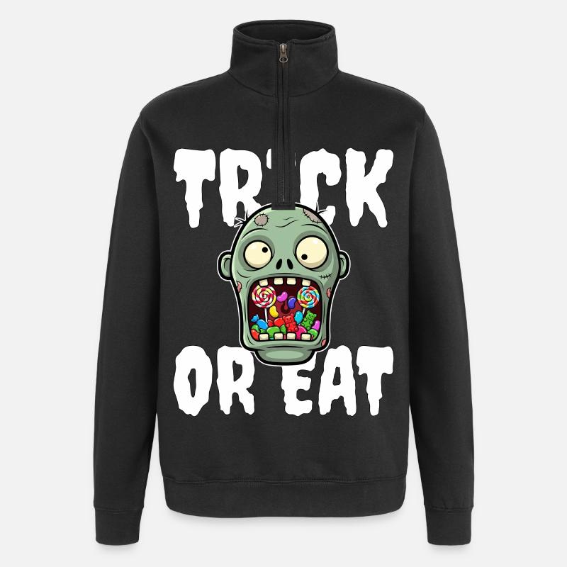SÜSSES ODER ESSEN - ZOMBIE HALLOWEEN - Quarter-Zip-Sweatshirt - Schwarz