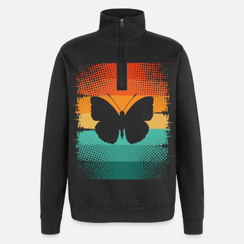 Papillon - Sweat à zip 1/4 - noir